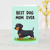 Dachshund Muttertags-Grußkarte Karte (Gelbe Blume)