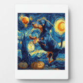 Dachshund of van gogh starry night halloween Funny Fotoplatte (Vorderseite)