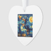 Dachshund of van gogh starry night halloween Funny Ornament (Vorderseite)
