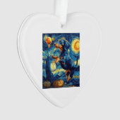 Dachshund of van gogh starry night halloween Funny Ornament (Vorderseite)