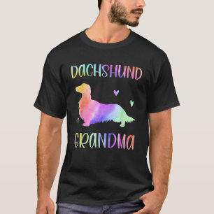 Dachshund Oma Wiener Hund Nana Regenbogen Wasserfa T-Shirt