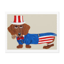 Dachshund Onkel Sam Einladung
