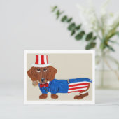 Dachshund Onkel Sam Einladung (Stehend Vorderseite)
