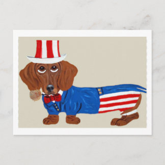 Dachshund Onkel Sam Einladung Postkarte