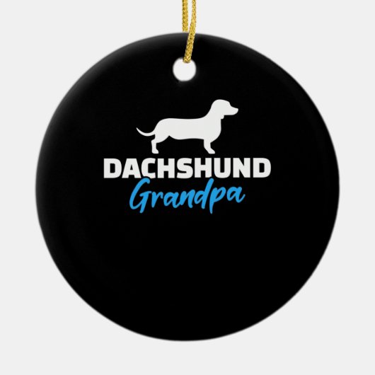 Dachshund-Opa Keramik Ornament (Vorne)