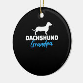 Dachshund-Opa Keramik Ornament (Links)