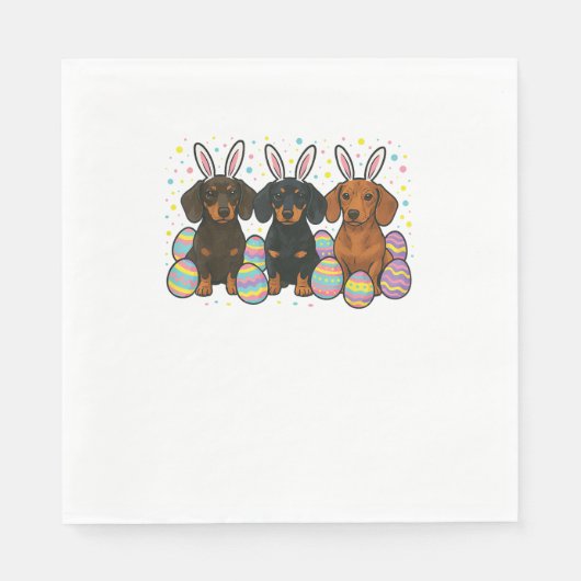 Dachshund Ostern T-Shirt Serviette (Vorderseite)