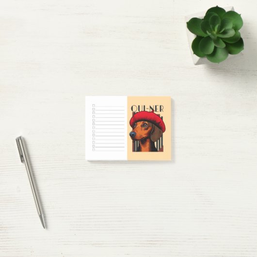 Dachshund Oui-Ner To Do List Post-it Klebezettel (Büro)