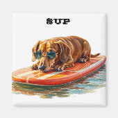 Dachshund-Paddle-Boarding Magnet (Vorne)