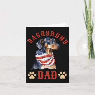 Dachshund Papa Hund Vatertag 4. Juli Karte