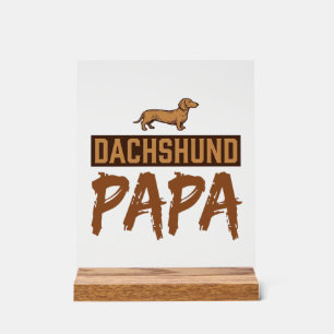 Dachshund Papa Vintage Gravur Hund Papa Design_1 Acrylschild
