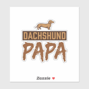 Dachshund Papa Vintage Gravur Hund Papa Design_1 Aufkleber