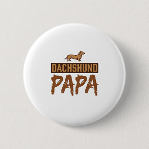 Dachshund-Papa Vintage Gravur Hund Papa Design_1 Button