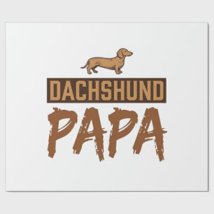 Dachshund Papa Vintage Gravur Hund Papa Design_1 Geschenkpapier