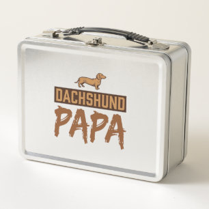 Dachshund Papa Vintage Gravur Hund Papa Design_1 Metall Brotdose