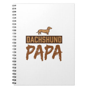 Dachshund Papa Vintage Gravur Hund Papa Design_1 Notizblock