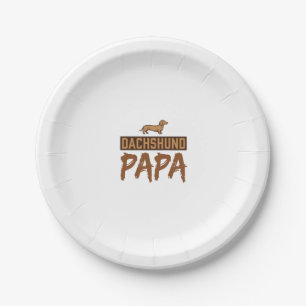 Dachshund Papa Vintage Gravur Hund Papa Design_1 Pappteller