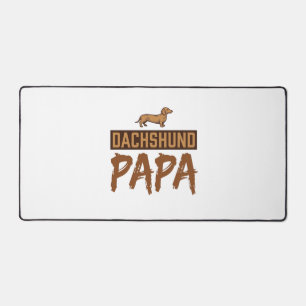 Dachshund Papa Vintage Gravur Hund Papa Design_1 Schreibtischunterlage