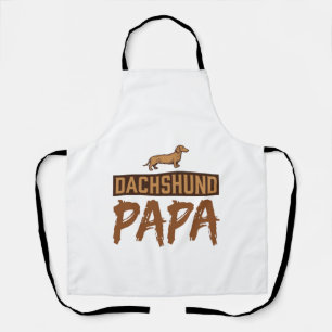 Dachshund Papa Vintage Gravur Hund Papa Design_1 Schürze