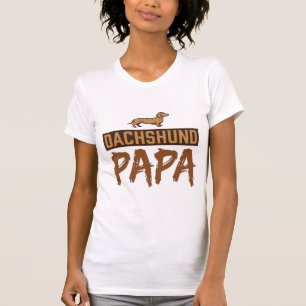 Dachshund-Papa Vintage Gravur Hund Papa Design_1 T-Shirt