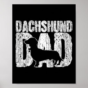 Dachshund Papa Wiener Vater Vatertag Vintage Gi Poster