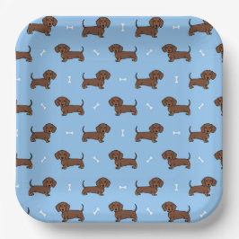 Dachshund-Papierteller, Hundegeburtstagsfeier Pappteller