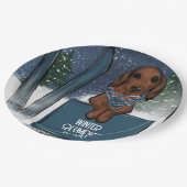 DACHSHUND  PAPPTELLER (Schrägansicht)