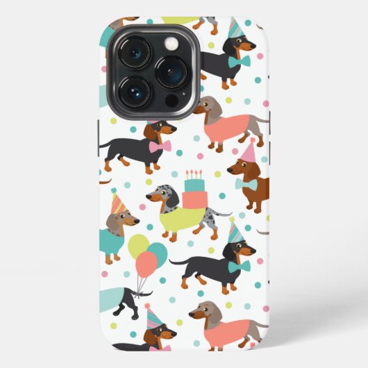 Dachshund-Party iPhone Hülle (Hinten)