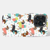 Dachshund-Party iPhone Hülle (Rückseite (Horizontal))