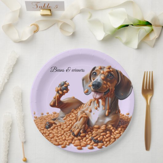 Dachshund-Party Pappteller (Hochzeit)