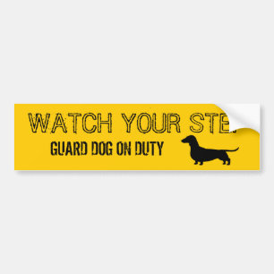 Dachshund Pass Auf Lustiges Design Autoaufkleber