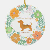 Dachshund Pastel Orange Custom Photo Memorial Keramik Ornament (Vorne)