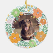 Dachshund Pastel Orange Custom Photo Memorial Keramik Ornament (Hinten)