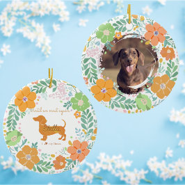 Dachshund Pastell Orange Benutzerdefiniertes Foto- Keramik Ornament