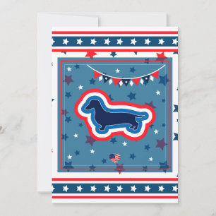 Dachshund Patriotisch Rot Weiß Und Blau 4. Juli Feiertagskarte