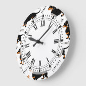 Dachshund Pattern Große Wanduhr (Winkel)