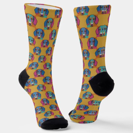 Dachshund Pattern Socken (Gewinkelt)