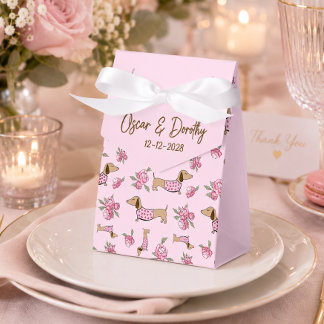 Dachshund & Pfingstrosen Benutzerdefinierte Floral Geschenkschachtel