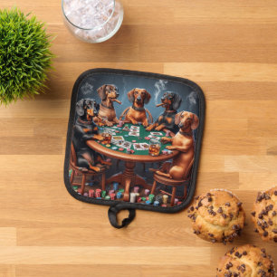 Dachshund Poker Nacht Topflappen