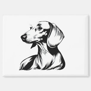 Dachshund-Porträt – Minimale Dogge-Linienkunst Magnet