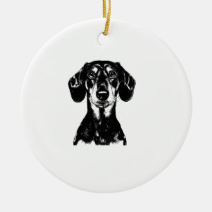 Dachshund-Porträt Minimalistische Bekleidung Keramik Ornament