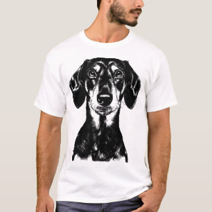 Dachshund-Porträt Minimalistische Bekleidung T-Shirt