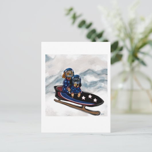 DACHSHUND  POSTKARTE (Stehend Vorderseite)