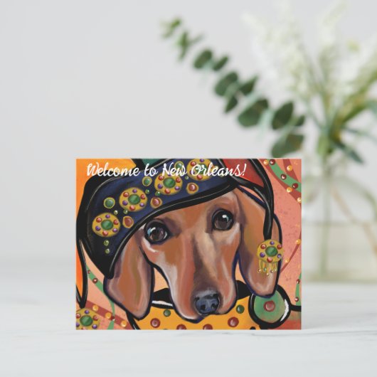 DACHSHUND POSTKARTE (Stehend Vorderseite)