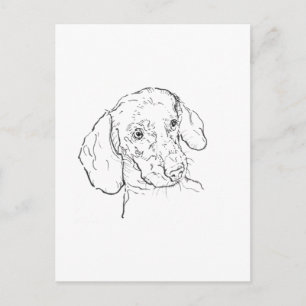 Dachshund-Postkarte – Illustration eines Wursthund Postkarte