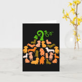 Dachshund Pumpkin Shape Plaid Leopard Dog Autumn H Karte (Gelbe Blume)