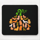 Dachshund Pumpkin Shape Plaid Leopard Dog Autumn H Mousepad (Vorne)