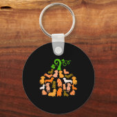 Dachshund Pumpkin Shape Plaid Leopard Dog Autumn H Schlüsselanhänger (Vorderseite)