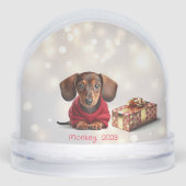 Dachshund Puppy Personalized Snow Globe Schneekugeln (Vorderseite)