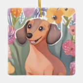 Dachshund Puppy | Watercolor Dog Pet Keramikornament (Vorderseite)